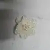 Korean-style fashionable, fresh and sweet imitation pearl shell flower earrings accessories, acrylic multi-layer petal pearlescent white earrings accessories, cute Specification image
